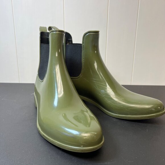 J Crew Shoes - J Crew Womens Chelsea Rain Boots Size 11 Ankle Rubber Wellies Green
